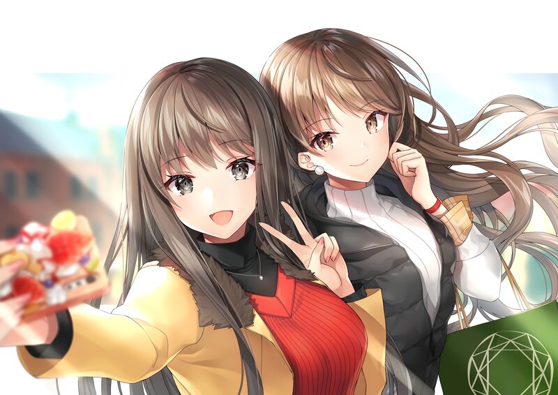 Two Girls Taking Selfie — Brown