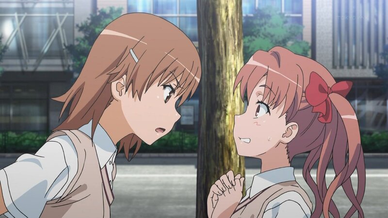Two girls talking outside