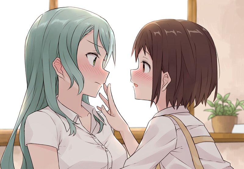 Two Girls Touching Faces