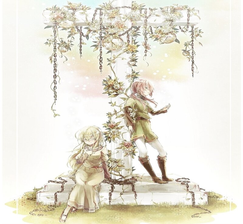Two Girls under a Floral Arch