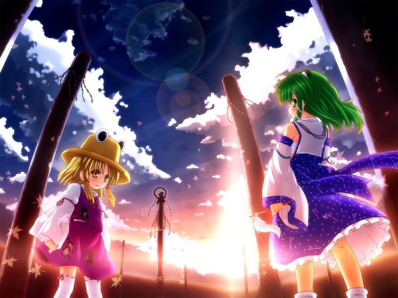 Two girls under a starry sky