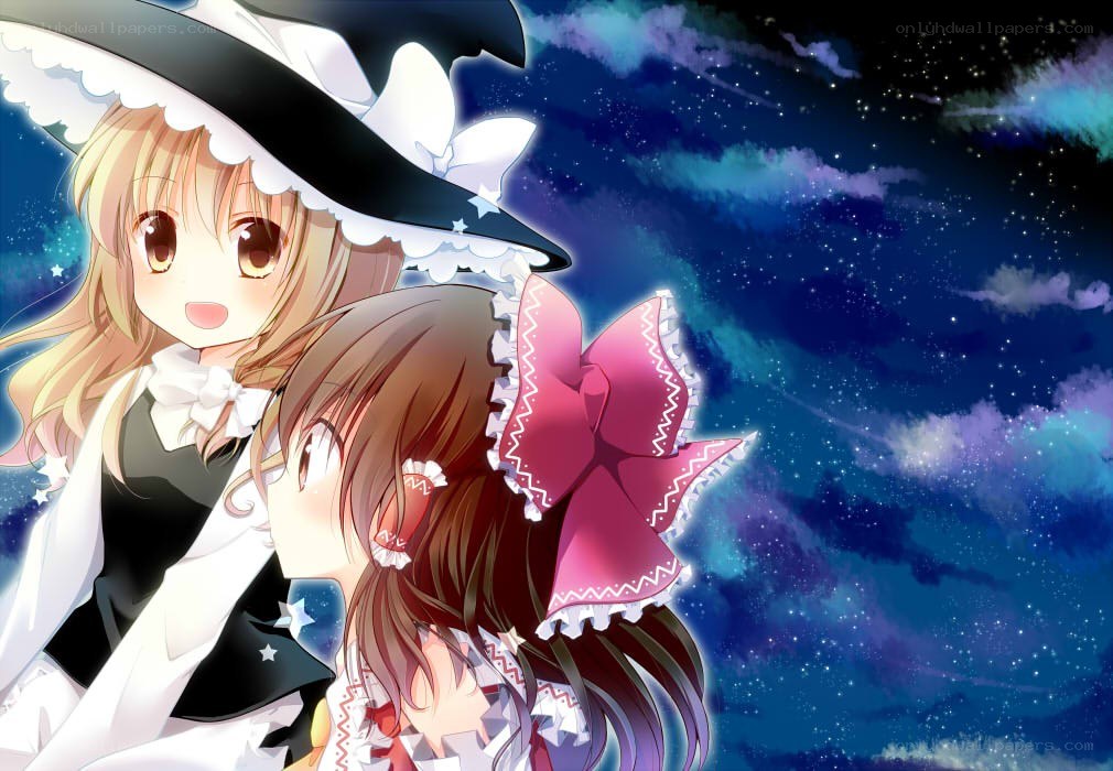 Two girls under a starry sky