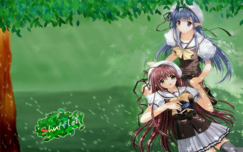 two girls under a tree