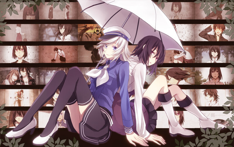 Two Girls under an Umbrella — Purple