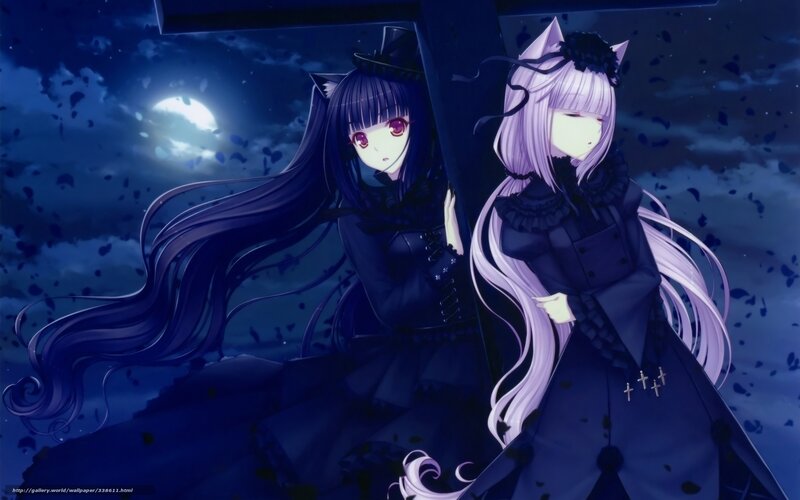 two girls under moonlight