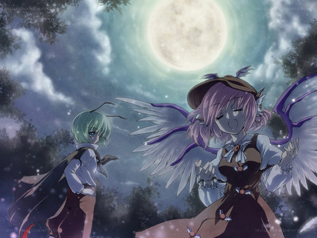 Two girls under the moon