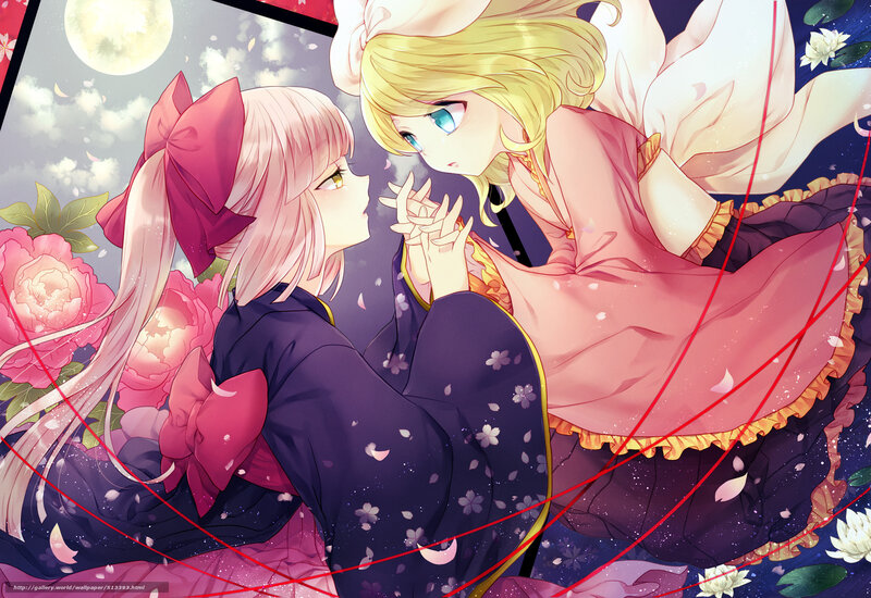 Two girls under the moon