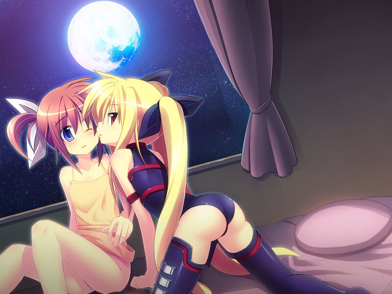 Two girls under the moon
