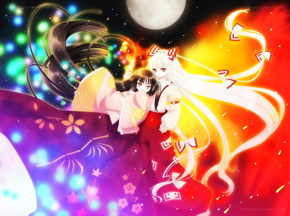 Two girls under the moon