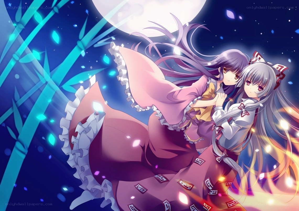 two girls under the moon