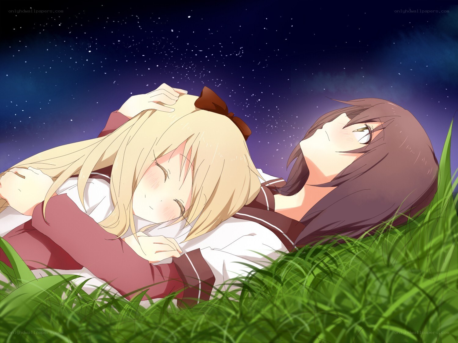 Two girls under the stars