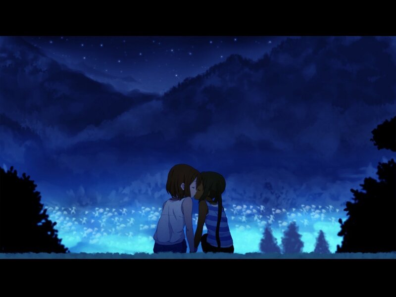two girls under the stars