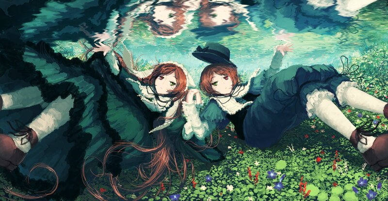 Two Girls Underwater — Green