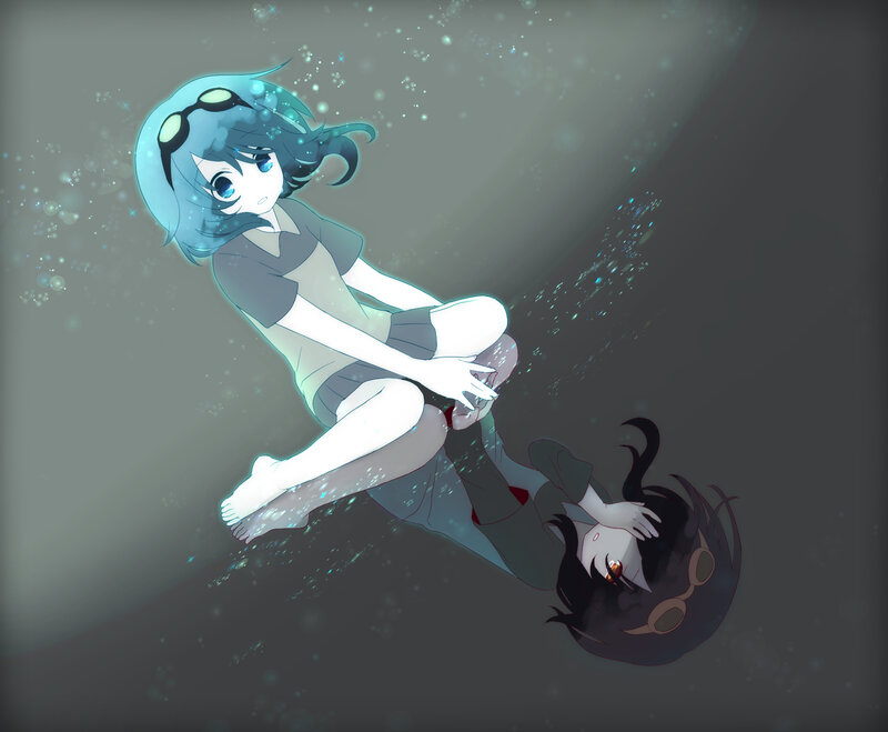 Two girls underwater in a dreamlike scene