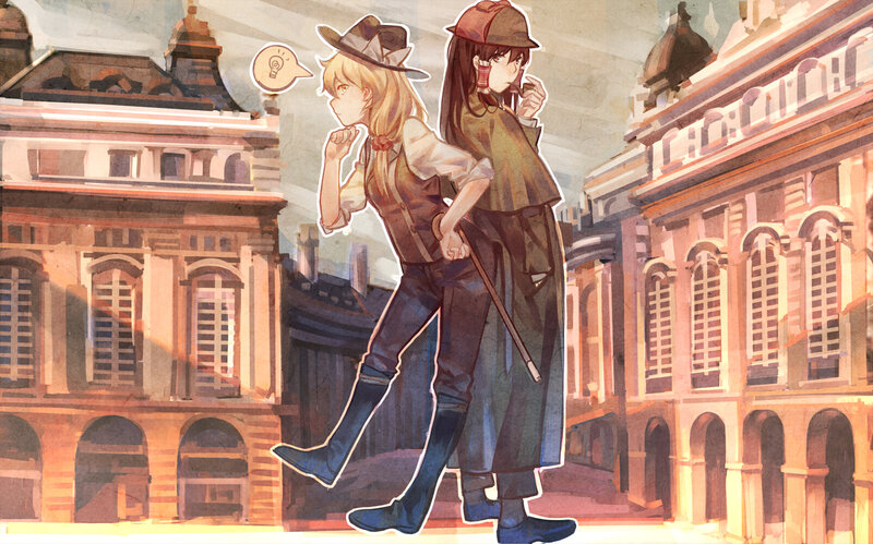 Two Girls Walking — Brown