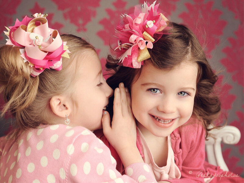 Two Girls Whispering — Pink