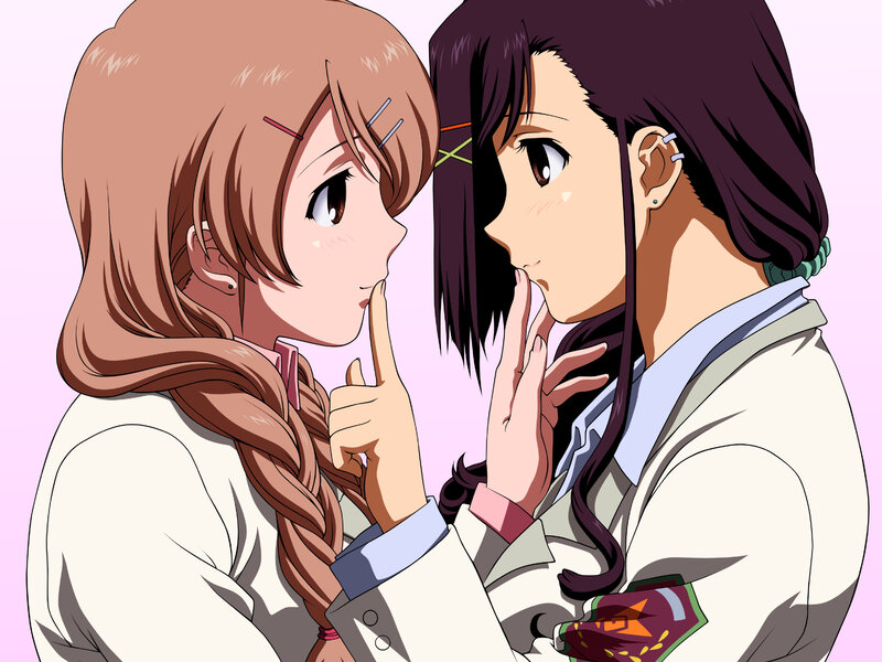 Two girls whispering secrets
