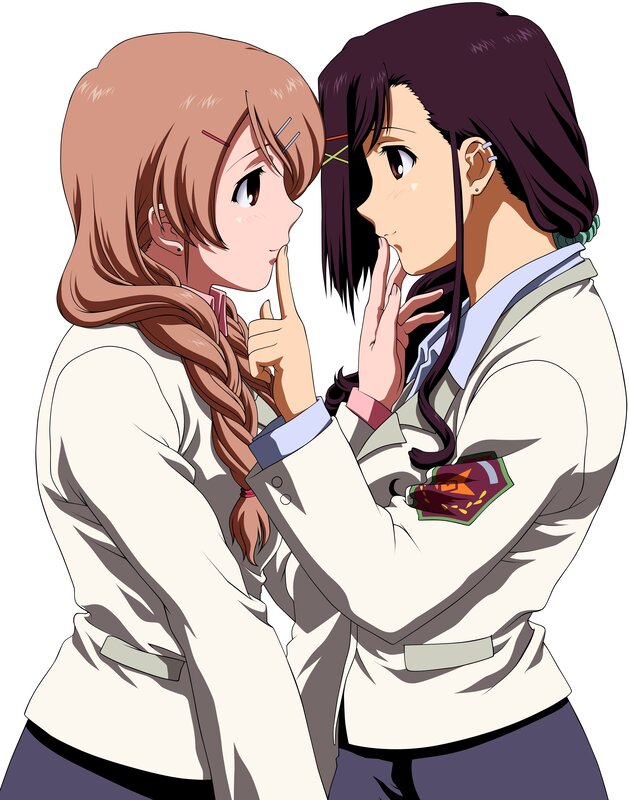 two girls whispering secrets
