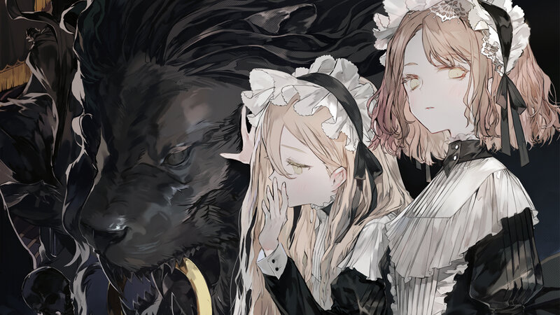 Two Girls with a Beast — Black