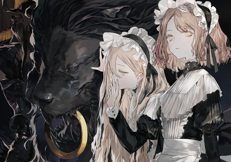 Two Girls with a Beast