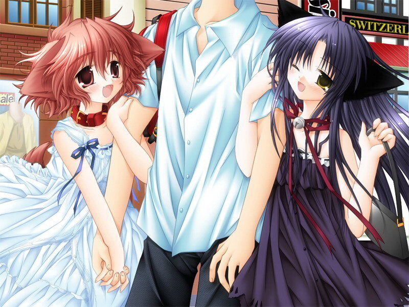 Two Girls with a Boy