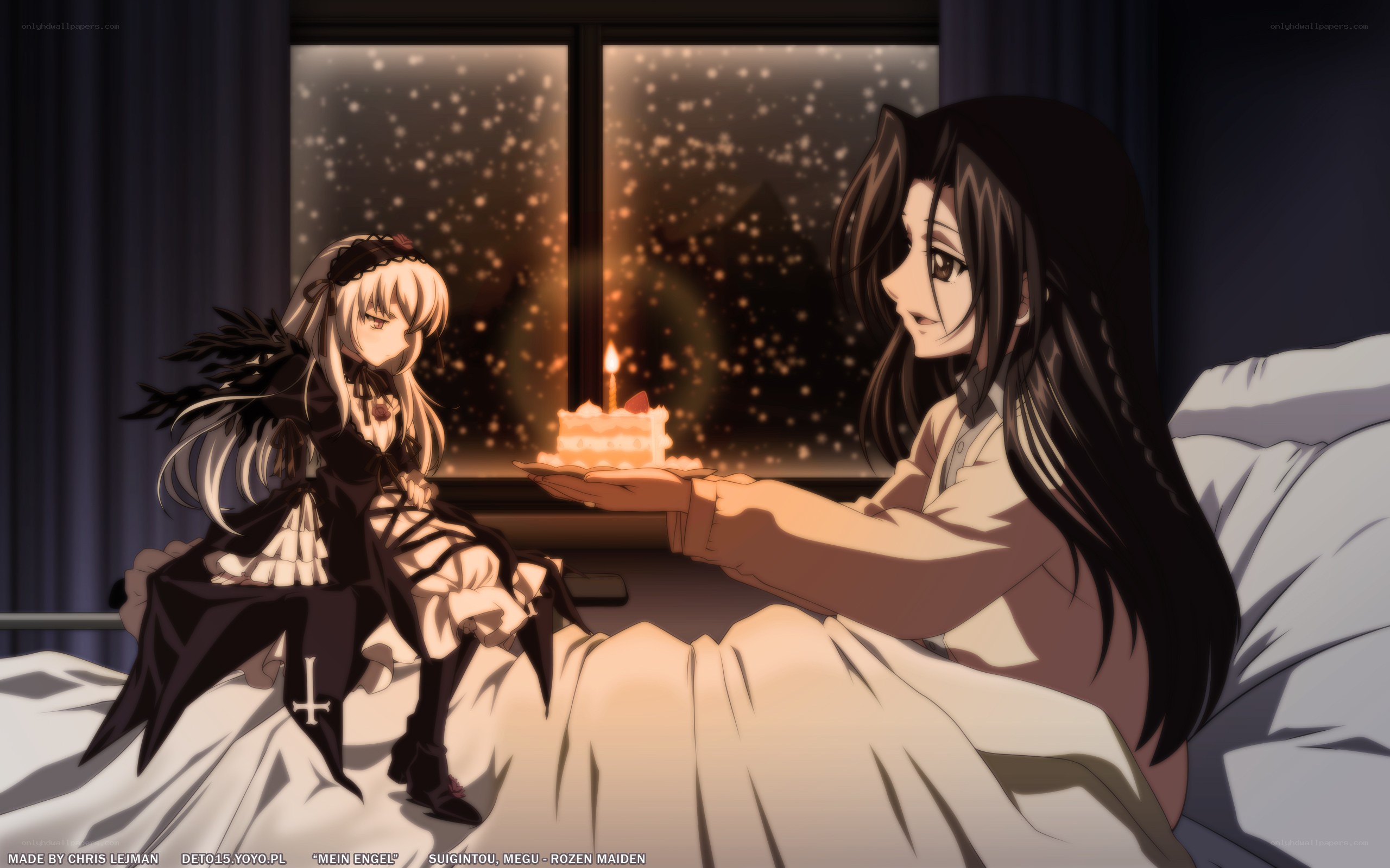 Two girls with a cake