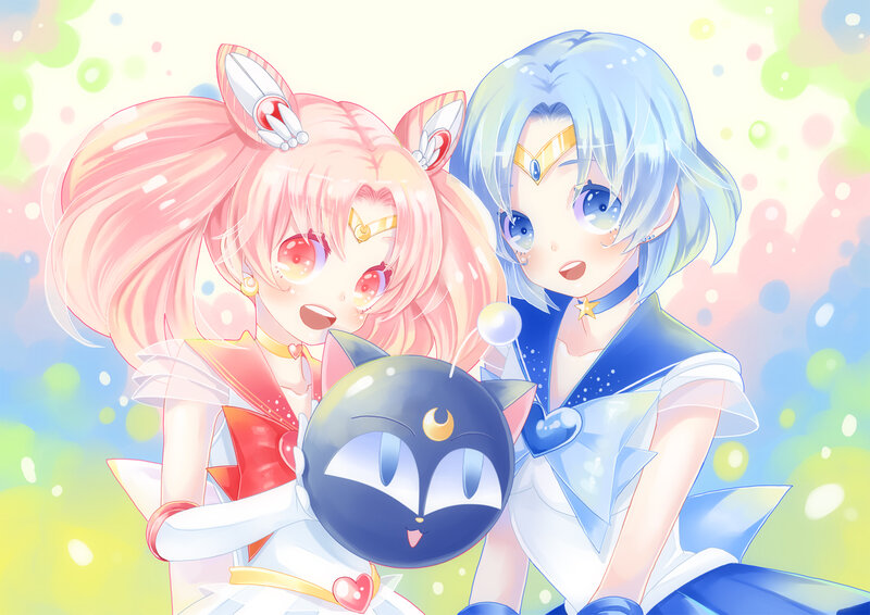 Two Girls with a Cat — Pink