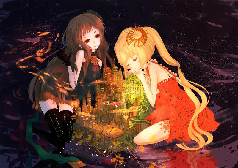 Two Girls with a City