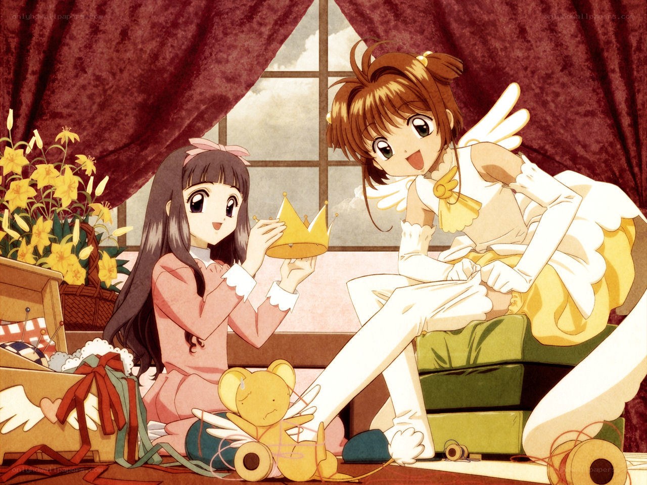 Two girls with a crown