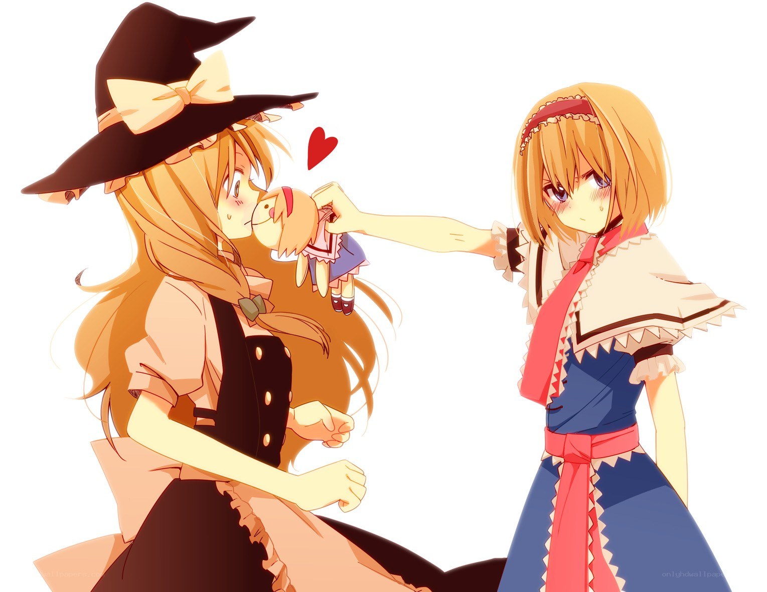 Two girls with a doll