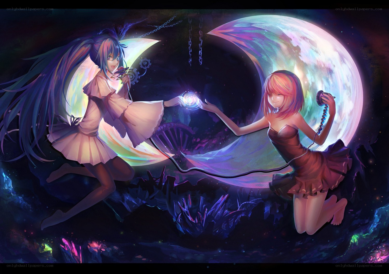 Two girls with a glowing orb