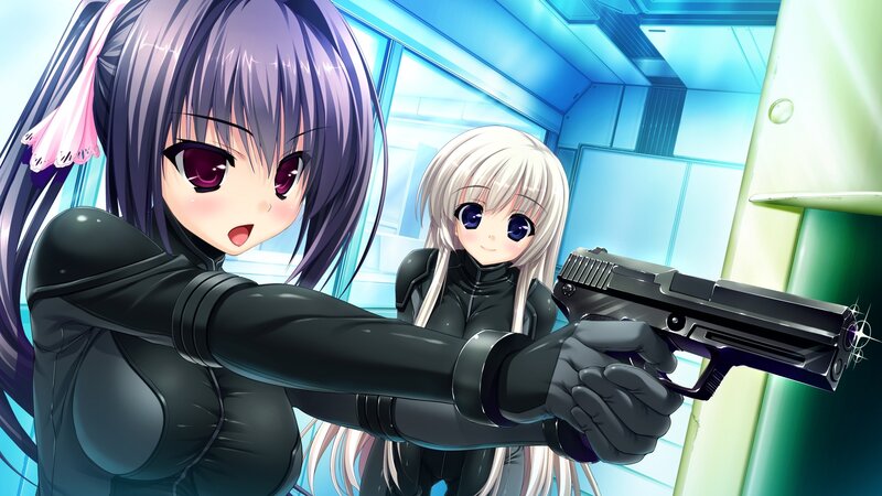 Two Girls with a Gun — Purple, Dramatic