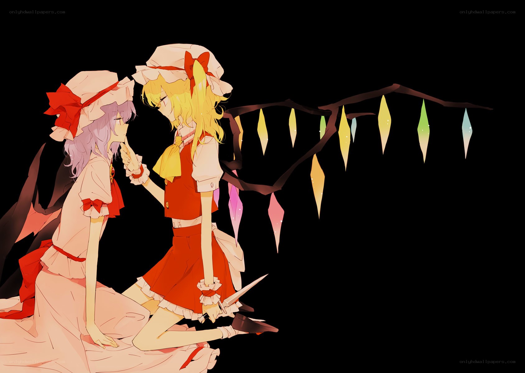 Two girls with a knife