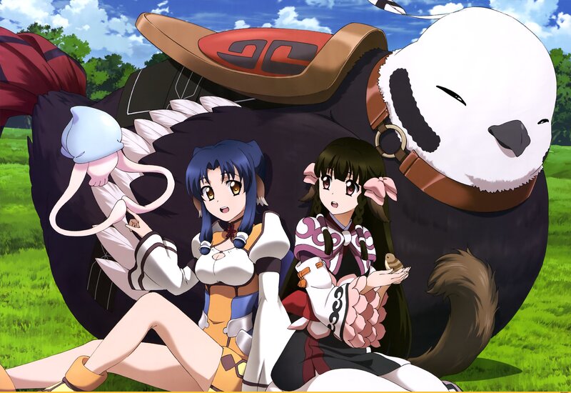 Two Girls with a Large Bird