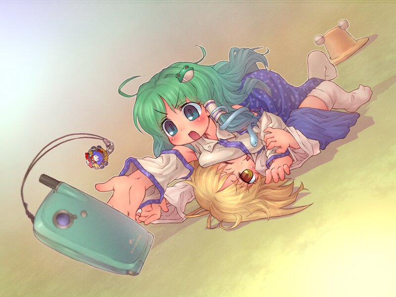 Two girls with a phone