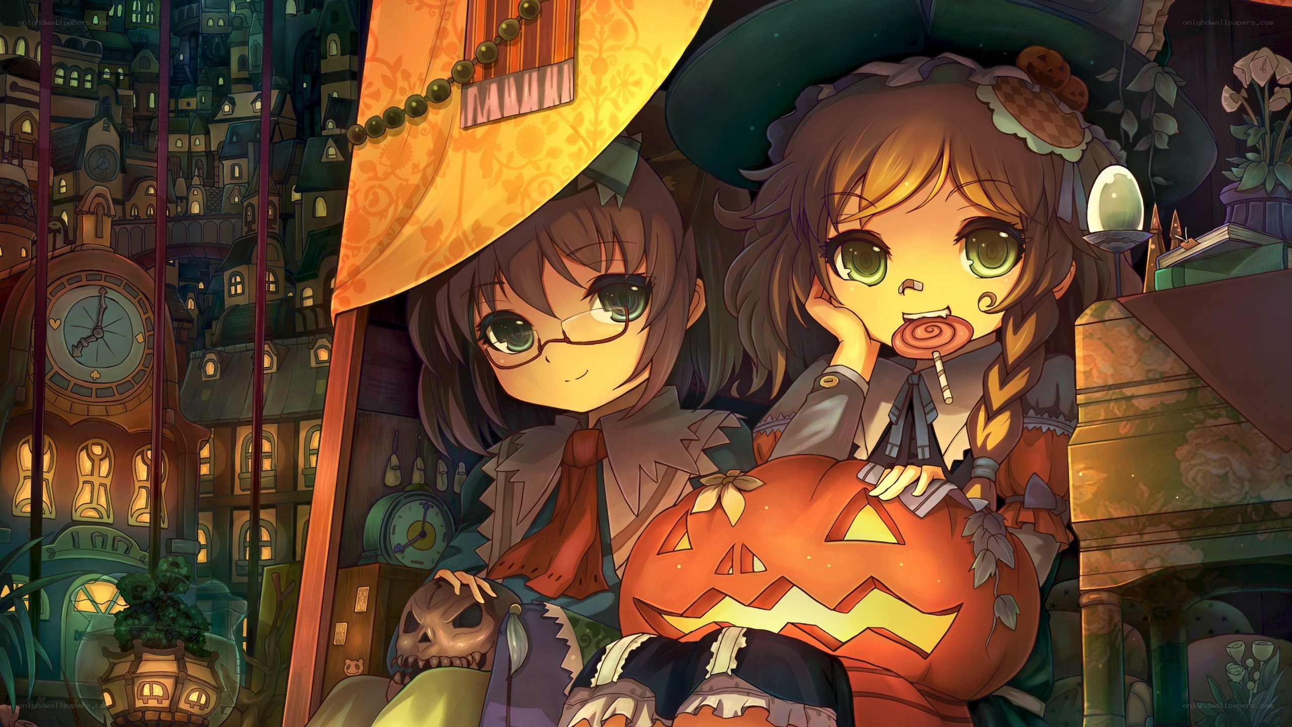 Two girls with a pumpkin