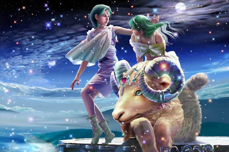Two Girls with a Ram
