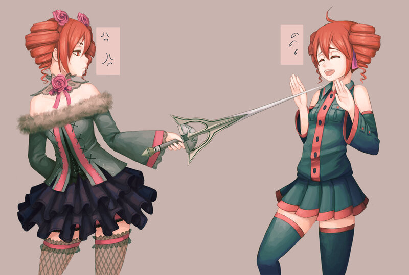 Two Girls with a Sword — Green