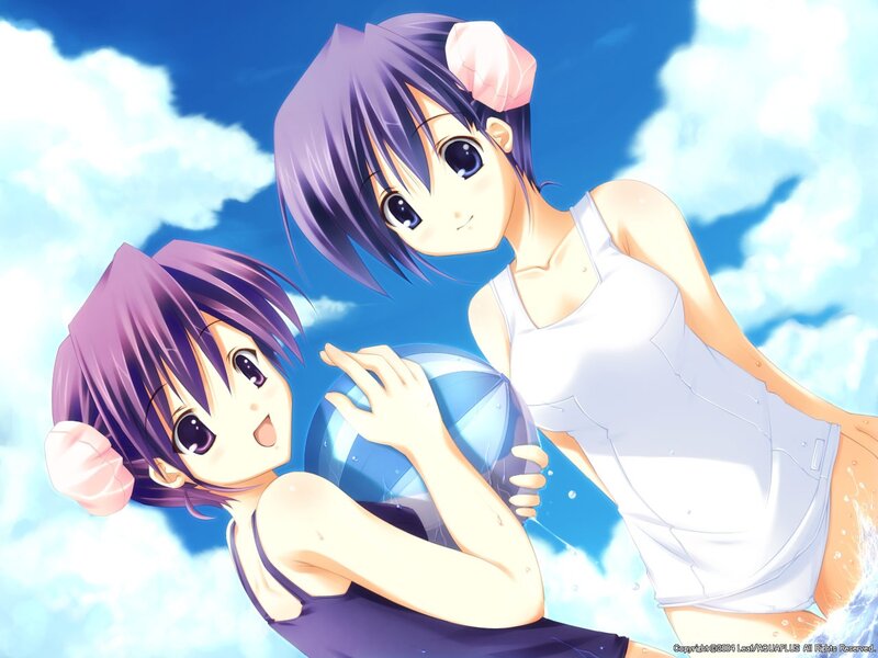 Two girls with a water ball