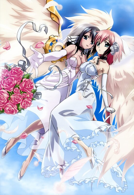 Two girls with angel wings
