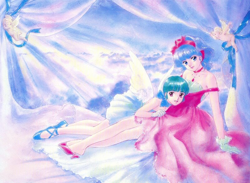 Two girls with angel wings