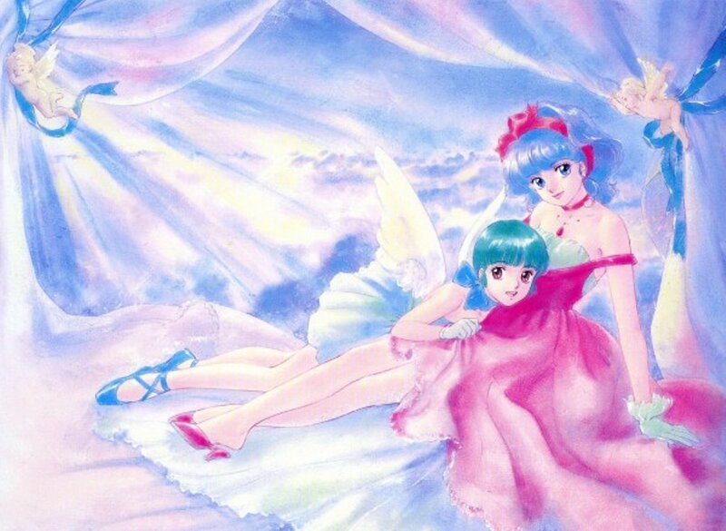 Two girls with angel wings