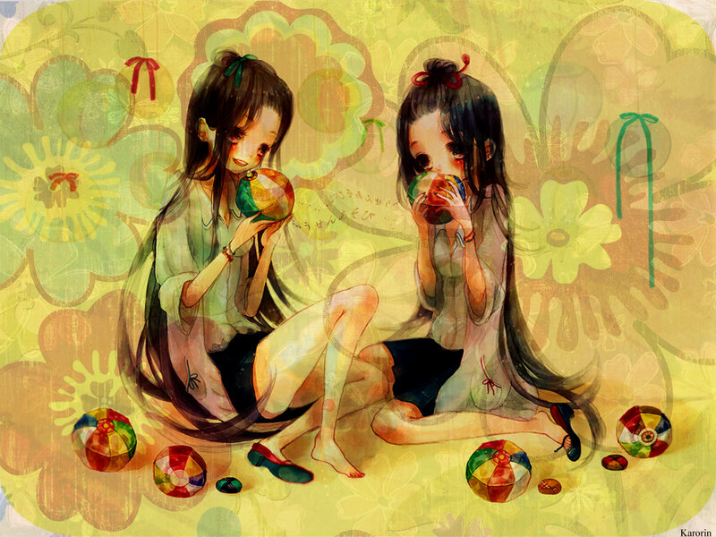 Two Girls with Balls
