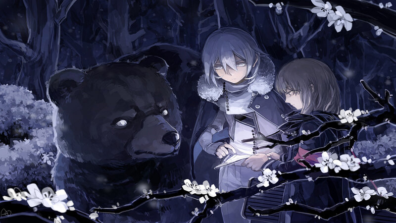 Two Girls with Bear