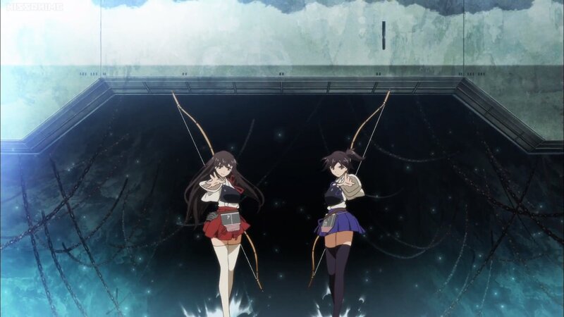 Two Girls with Bows — Blue