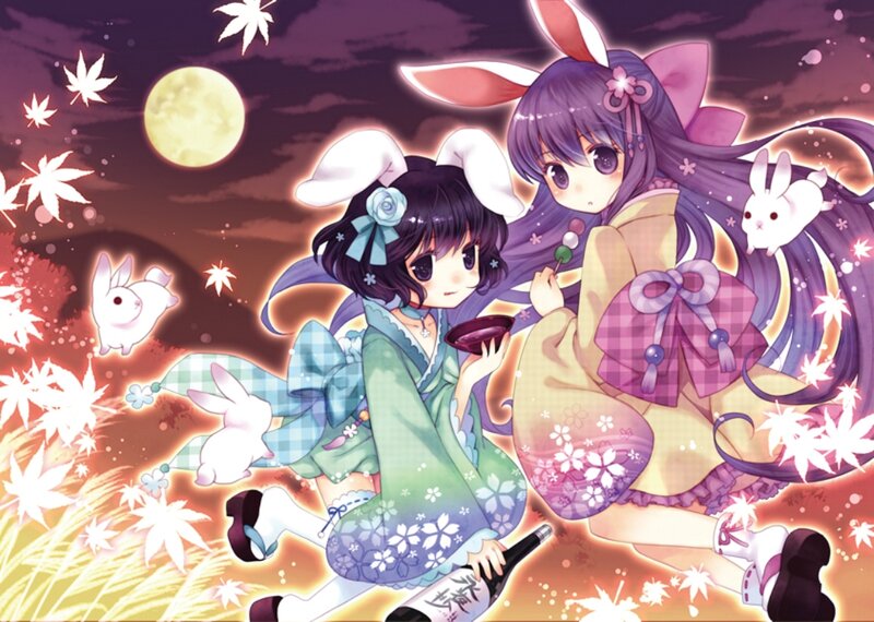 Two Girls with Bunny Ears