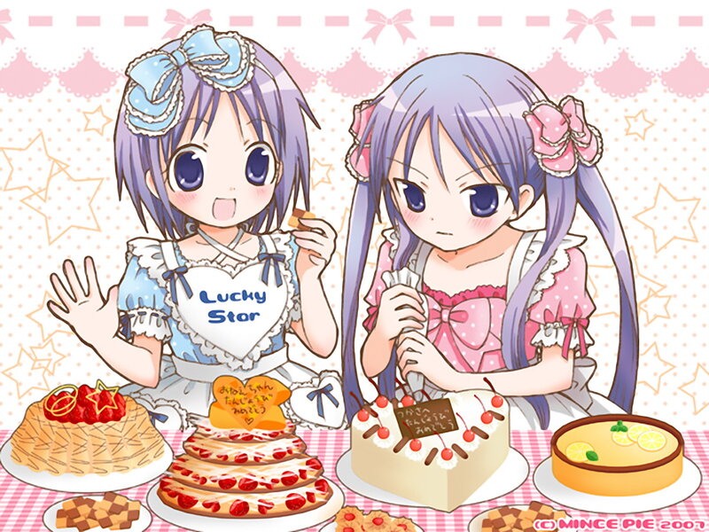 Two girls with cakes