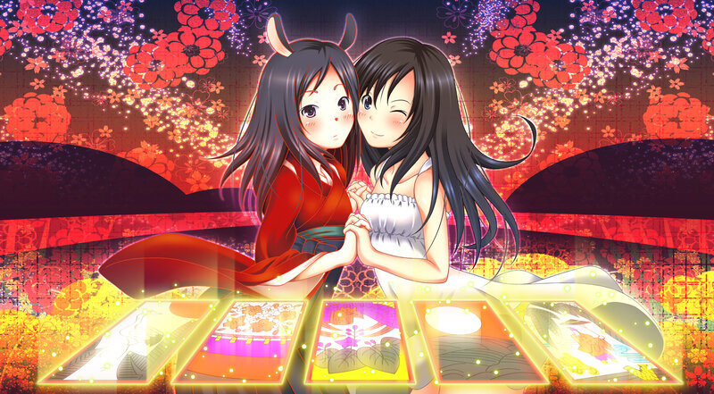 Two girls with cards and flowers