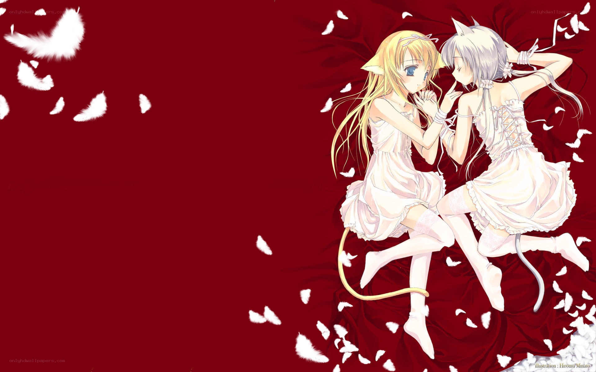 Two girls with cat ears
