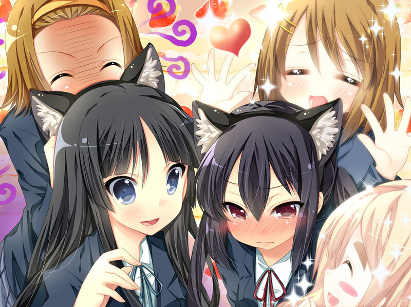 Two Girls with Cat Ears — Black
